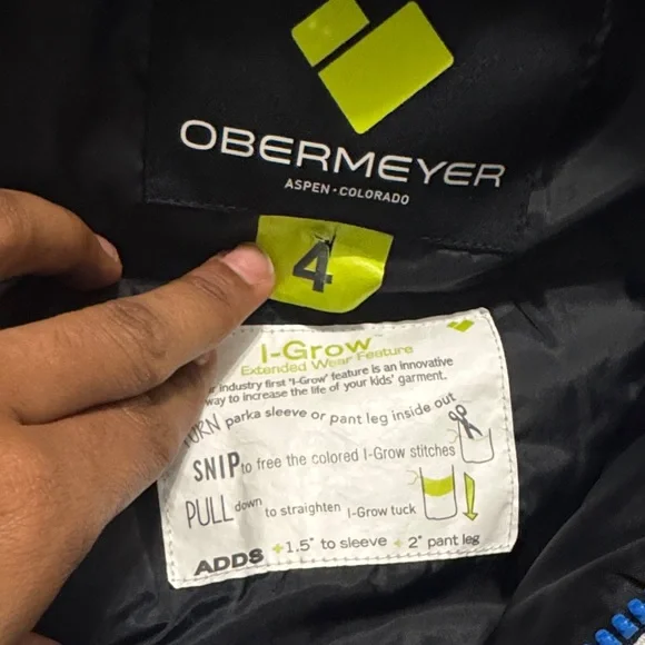 OBERMEYER ORB INSULATED JACKET LITTLE BOYS' size 4 - I grow jacket - Picture 10 of 11